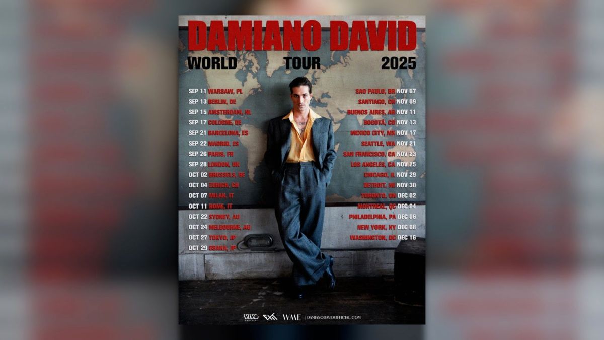 Damiano David, oltre 30 date per il tour mondiale nel 2025