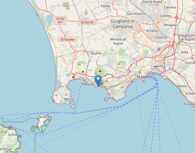 Sciame sismico nell’area dei Campi Flegrei, nuova scossa di magnitudo 3.9